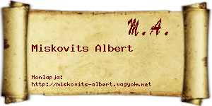 Miskovits Albert névjegykártya