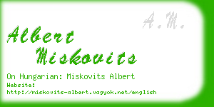 albert miskovits business card